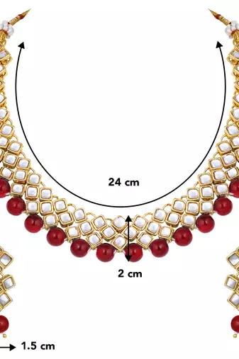 Aheli maroon ethnic kundan pearl bridal traditional choker necklace jewellery set with earrings