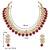 Aheli maroon ethnic kundan pearl bridal traditional choker necklace jewellery set with earrings