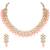Aheli peach ethnic kundan pearl fancy bridal traditional choker necklace jewellery set with earrings