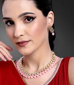 Aheli ethnic kundan pearl bridal traditional choker necklace jewellery set with dangle earrings