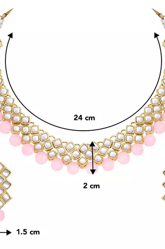 Aheli ethnic kundan pearl bridal traditional choker necklace jewellery set with dangle earrings