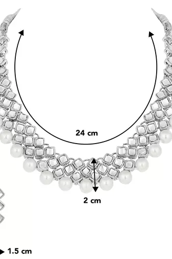 Aheli indian ethnic kundan pearl fancy bridal traditional choker necklace jewellery set with earrings