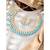 Aheli sky blue ethnic kundan pearl fancy bridal traditional choker necklace jewellery set with earrings