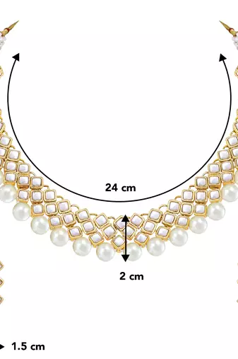 Aheli indian ethnic kundan pearl fancy bridal traditional choker necklace jewellery set with earrings