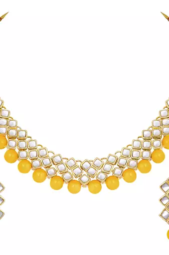Aheli indian ethnic kundan pearl fancy bridal traditional choker necklace jewellery set with earring