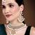 Aheli gold-plated brass and kundan, pearl necklace earring set with maang tikka