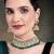 Aheli green kundan faux pearl choker necklace earring traditional jewellery set