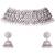 Aheli silver rhodium plated traditional kundan choker necklace jhumki earring set