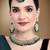 Aheli green indian ethnic kundan pearl fancy bridal traditional necklace jewellery set with earrings