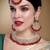 Aheli maroon indian ethnic kundan pearl fancy bridal traditional necklace jewellery set with earrings