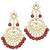 Aheli maroon indian ethnic kundan pearl fancy bridal traditional necklace jewellery set with earrings