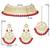 Aheli red indian ethnic kundan pearl fancy bridal traditional necklace jewellery set with earrings