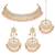 Aheli peach kundan pearl choker necklace earring maang tikka traditional jewellery set for women