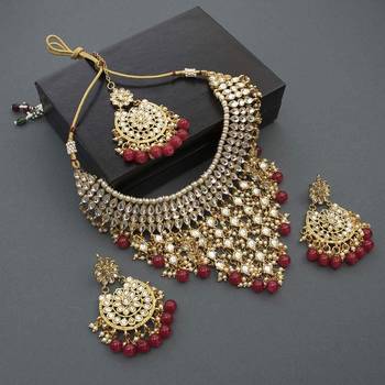 Aheli wedding wear choker necklace with maang tikka set ethnic fashion gift for women 2