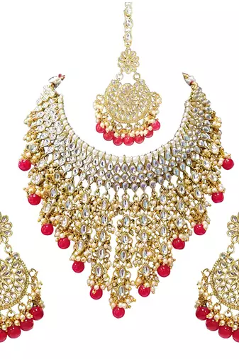 Aheli wedding wear choker necklace with maang tikka set ethnic fashion gift for women