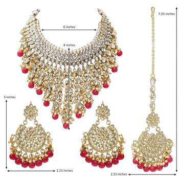 Aheli wedding wear choker necklace with maang tikka set ethnic fashion gift for women 4