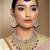 Aheli traditional kundan & pearl drop blue choker necklace earring set with maang tikka for women