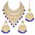 Aheli traditional kundan & pearl drop blue choker necklace earring set with maang tikka for women