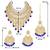 Aheli traditional kundan & pearl drop blue choker necklace earring set with maang tikka for women