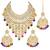 Aheli traditional kundan & pearl drop multicolour choker necklace earring set with maang tikka for women