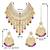Aheli traditional kundan & pearl drop multicolour choker necklace earring set with maang tikka for women