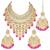 Aheli traditional kundan & pearl drop rani pink choker necklace earring set with maang tikka for women