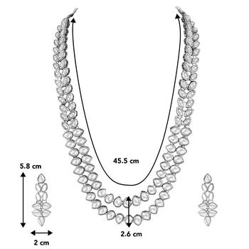 Aheli kundan long necklace set with earrings gift for women 4