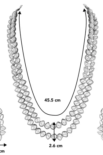 Aheli kundan long necklace set with earrings gift for women