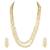Aheli white kundan long necklace set with earring for women