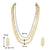 Aheli white kundan long necklace set with earring for women