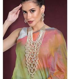 white floral multi layered necklace earrings jewellery set
