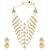 Aheli traditional white floral multi layered necklace earrings jewellery set for women