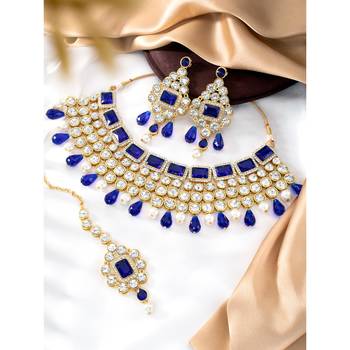 Aheli choker necklace with maang tikka earrings traditional bridal wedding jewellery set for women 2