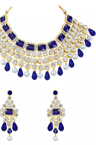 Aheli choker necklace with maang tikka earrings traditional bridal wedding jewellery set for women
