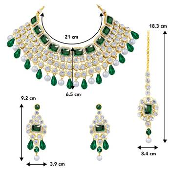 Aheli choker necklace with maang tikka earrings traditional bridal wedding jewellery set gift for women 4