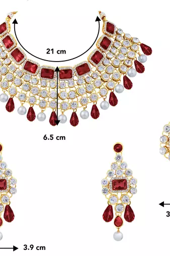 Aheli choker necklace with maang tikka earrings traditional bridal wedding jewellery set for women
