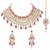 Aheli pink choker necklace with maang tikka & dangle earrings indian traditional jewellery set for women