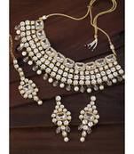 Aheli choker necklace with maang tikka earrings indian traditional bridal wedding jewellery set for women