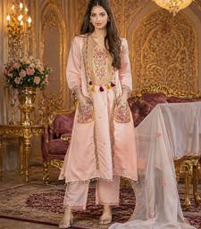 Designer pink ethnic kurta sharara set with heavy embroidery & dupatta