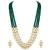 Aheli traditional green long necklace jewellery set with earring gift for women