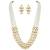 Aheli traditional white long necklace jewellery set with earring for women