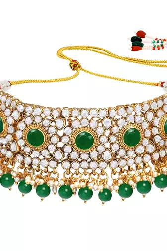 Aheli traditional choker necklace earring maang tikka jewellery set for women