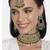 Aheli bridal kundan green choker necklace with earrings maang tikka for women jewellery set