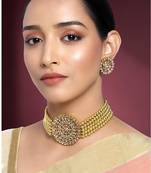 Aheli choker necklace with round earrings traditional jewellery set gift for women