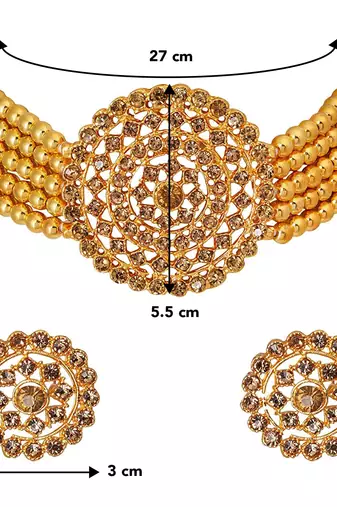 Aheli choker necklace with round earrings traditional jewellery set gift for women