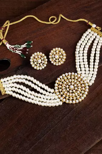 Aheli choker necklace with round earrings traditional jewellery set for women girls