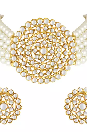 Aheli choker necklace with round earrings traditional jewellery set for women girls