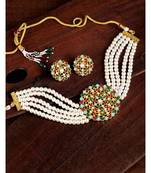 Aheli kundan choker necklace with round earrings traditional jewellery set for womens