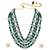 Aheli green layered long necklace jewellery set with floral earrings for women