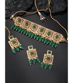 Aheli traditional kundan pearl bridal choker necklace jewellery set for women